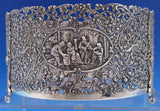 830 Silver Liquor Set 3-pc silver tops and hand engraved bottles Dutch #4344-2