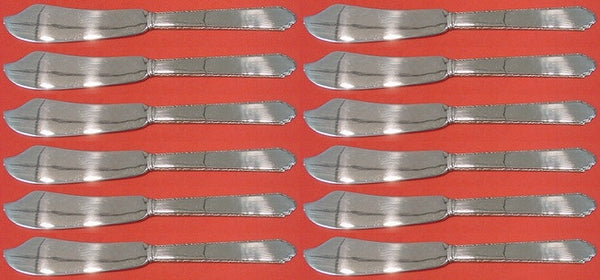 William and Mary by Lunt Sterling Silver Butter Spreader flat handle Set 12pc