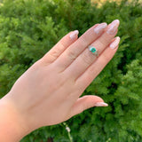 18k Gold Art Deco Filigree .70ct Genuine Natural Emerald Diamond Ring (#J6807)