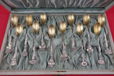 Floral by Tiffany and Co Sterling Silver Demitasse Spoon Set GW in fitted box 4"