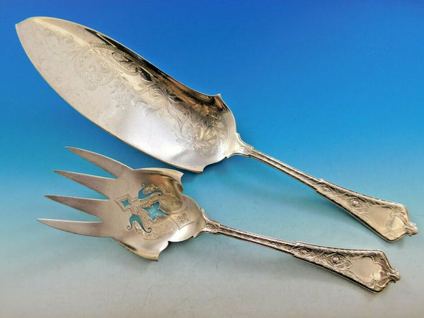 Persian by Tiffany and Co Sterling Silver Fish Serving Set Engraved 12 3/8"