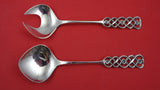 Ringebu by David Andersen Norwegian .830 Silver Salad Serving Set 8 1/4"