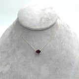 14k Yellow Gold Necklace with 1.80ct Genuine Natural Rhodolite Garnet (#J7602)