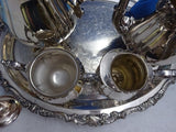 Grande Baroque by Wallace Silverplate Tea Set 4pc with Tray (#8643) Lovely!