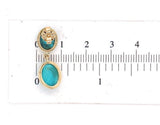 14k Gold Genuine Natural Kingman Turquoise Stud Dangle Earrings 7.39cttw #J6703