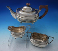 Gadroon by CSG Sterling Silver Tea Set 3pc Tea Pot Sugar Creamer (#5593)