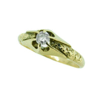 14k Yellow Gold Victorian .15ct Genuine Natural Diamond Ring (#J4771)