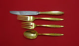 Lace Point Vermeil by Lunt Sterling Silver Regular Size Place Setting(s) 4pc