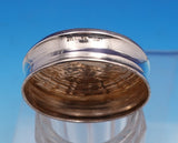 Webster Sterling Silver and Glass Dresser Jar Hammered with Shield (#9242)