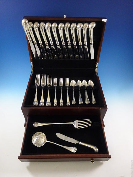 Williamsburg Shell by Stieff Sterling Silver Dinner Flatware Set Service 51 Pcs