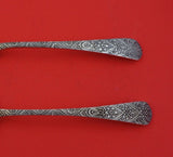 Antique Engraved by Tiffany and Co Sterling Silver Salad Serving Set Long 9 1/2"