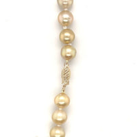 14k Yellow Gold Golden South Sea Pearl 9-10mm Strand Necklace 18.5" (#J7031)