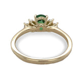 14k Gold 1.11ct Tsavorite Green Genuine Garnet and .14ct Diamond Ring (#J7114)
