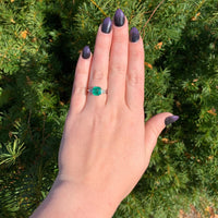 18k White Gold 2.23 Carat Genuine Natural Emerald Diamond Ring Size 6.5 (#J7011)