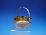 Russian 875 Silver Sugar Basket with Swing Handle and Gold Wash Interior (#4299)