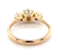 14k Rosey Yellow Gold Cultured Pearl Three-Stone Ring Size 7.5 Jewelry (#J6780)