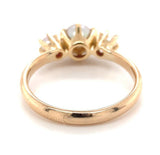 14k Rosey Yellow Gold Cultured Pearl Three-Stone Ring Size 7.5 Jewelry (#J6780)