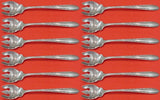 Silver Flutes by Towle Sterling Silver Ice Cream Fork Set of 12 Custom 5 1/2"