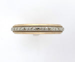 14k White and Yellow Gold Wedding Band Ring Jewelry Size 6.5 (#J5896)