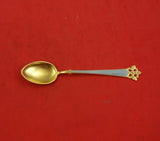 Anitra by Th. Olsens .830 Silver Demitasse Spoon Lavender Enamel Vermeil 4 1/2"