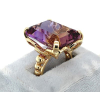 14k Yellow Gold 20 Carat Genuine Natural Ametrine Ring Size 6.5 (#J6337)