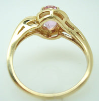 14K Gold 1.27ct Oval Pink Genuine Natural Topaz Ring with Diamonds (#J895)