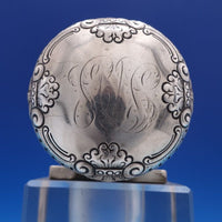 Ferdinand Fuchs and Co Sterling Silver and Crystal Inkwell #446 4" x 3" (#0381)