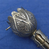 English 1867 Sterling Tussie Mussie with Tripod Base Hand Chased (#J7458)