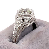 14k White Gold Filigree 3/4 Carat Genuine Natural Diamond Ring (#J5421)