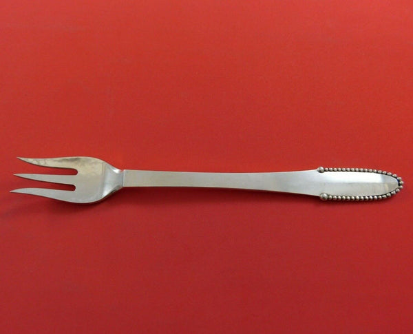 Beaded by Georg Jensen Sterling Silver Cocktail Fork / Oyster Fork 6" Heirloom