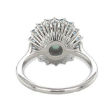 14k White Gold 9mm Blue Akoya Pearl and Aquamarine Ring Size 7 Jewelry (#J7067)