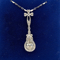 18k Gold 1.09 Carat Pear Cut Genuine Natural Diamond Pendant w/GIA Report #J7028