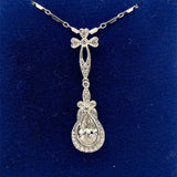 18k Gold 1.09 Carat Pear Cut Genuine Natural Diamond Pendant w/GIA Report #J7028