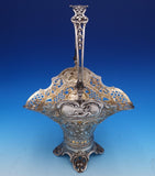 Dutch Sterling Silver Brides Basket with Cupid Motif 13" x 8" 22.4 ozt. (#7582)