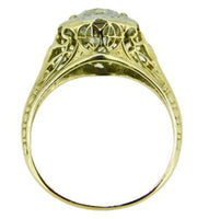 14k Yellow Gold 1.10 Carat Genuine Natural Diamond Filigree Ring (#J3673)