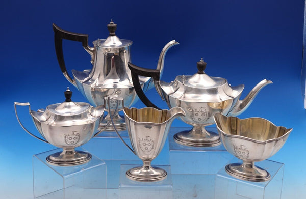 Plymouth by Gorham Sterling Silver Tea Set 5-piece with crest (#8408)