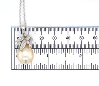 14k White Gold 15mm Golden South Sea Pearl Pendant with Diamonds (#J6233)