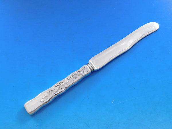 Lap Over Acid Etched by Tiffany Sterling Silver Dessert Knife HHAS Snail Seaweed