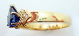 14k Yellow Gold 1.28ct Royal Blue Pear Genuine Natural Sapphire Ring (#J406)