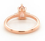 14k Rose Gold .96ct Genuine Natural Oregon Sunstone Diamond Ring 7.75 (#J7557)