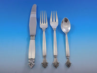 Acanthus by Georg Jensen Sterling Silver Flatware Set 48 Pieces Dinner and Lunch