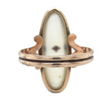 Vintage 10k Yellow Gold Genuine Natural Dendritic Agate Ring Size 6.25 (#J7056)