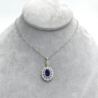 14k White Gold Genuine Natural Diamond Deco Style Pendant with Chain (#J7301)