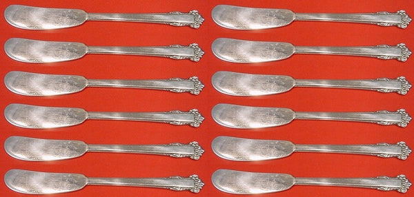 English Shell by Lunt Sterling Silver Butter Spreader FH AS Set 12pc 5 3/4"