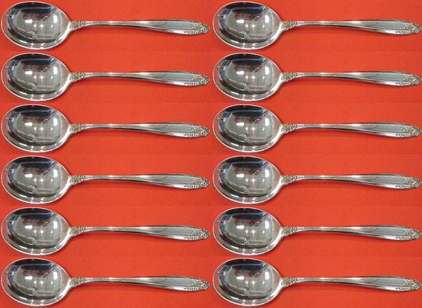 Prelude by International Sterling Silver Cream Soup Spoon Set 12 pieces 6 1/2"