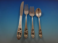 Silver Iris by International Sterling Silver Flatware Set 8 Service 48 Pieces