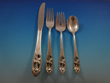 Silver Iris by International Sterling Silver Flatware Set 8 Service 48 Pieces