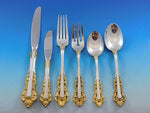 Medici Golden Accent by Gorham Sterling Silver Flatware Set 6 Service 39 Pieces