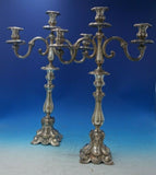 Hugo Bohm German .800 Silver Candelabra Pair 3-Light 21 1/2" Tall (#5678)