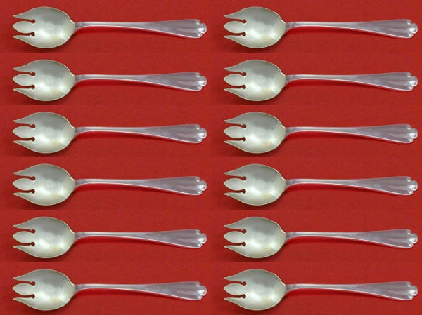 Flemish by Tiffany and Co Sterling Silver Ice Cream Fork  Set 12pc 5 7/8" Custom